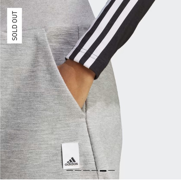 Adidas Lounge Terry Loop Shorts Medium Grey Heather - Picture 9 of 10